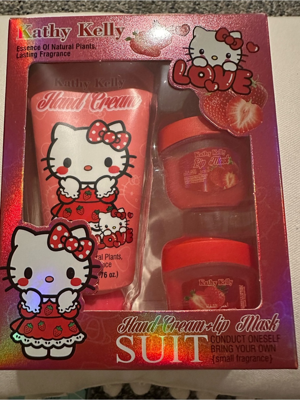 Strawberry shortcake Pink Hand Cream & Lip Mask Set